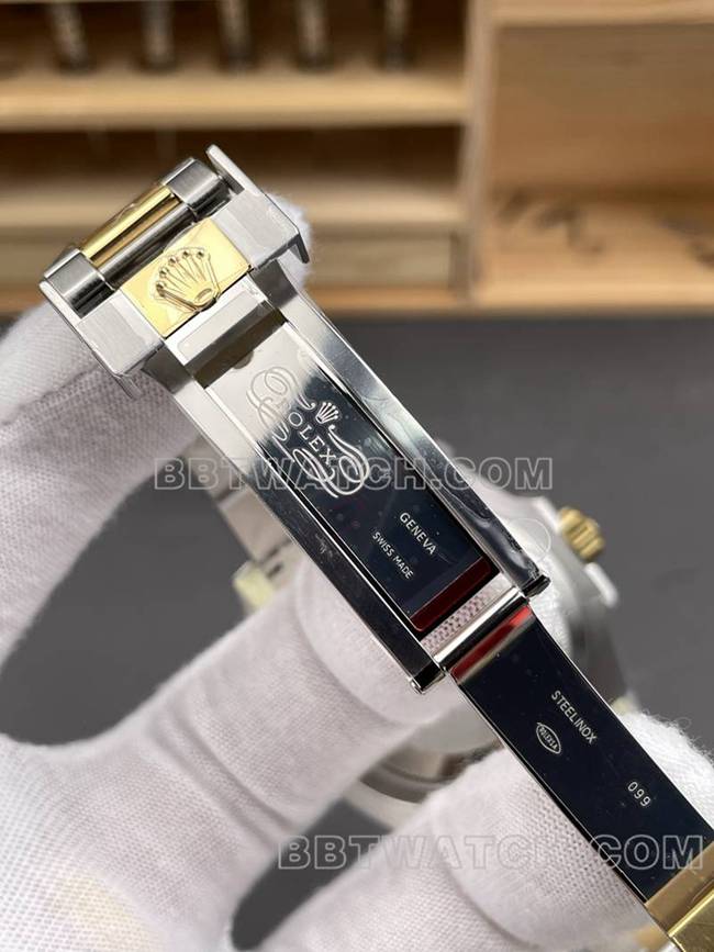 劳力士1:1复刻手表VS厂水鬼41mm黑盘3235机械机芯间金钢带款表扣实拍图