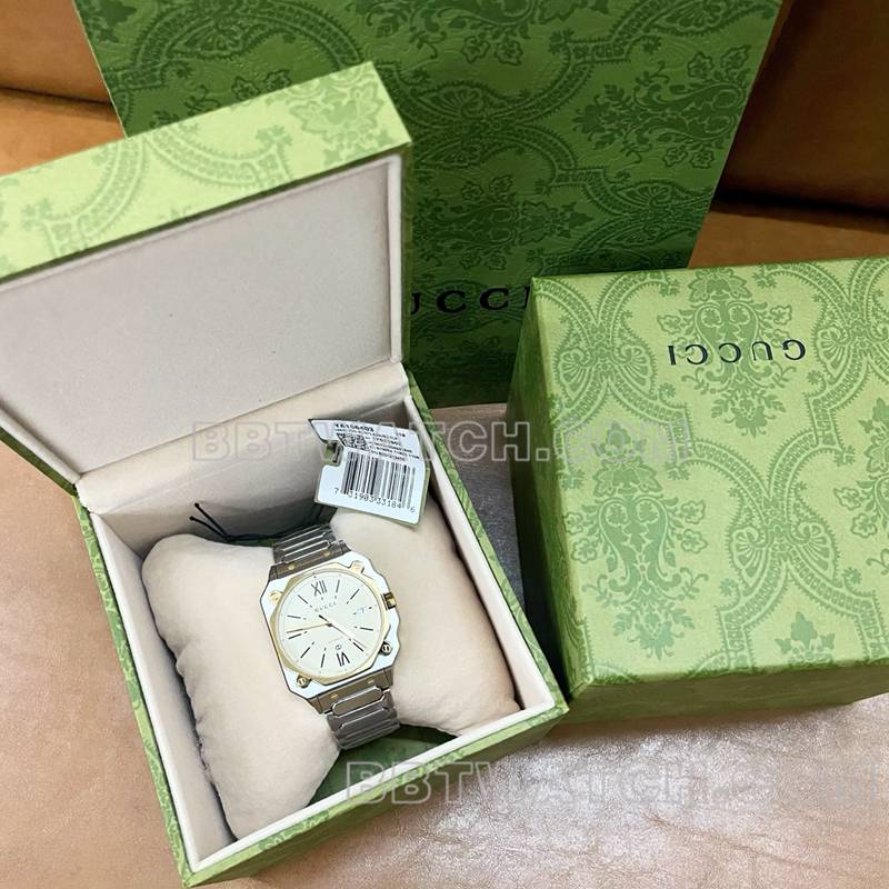 古驰最优复刻手表米盘36mm机械钢带款正面实拍图