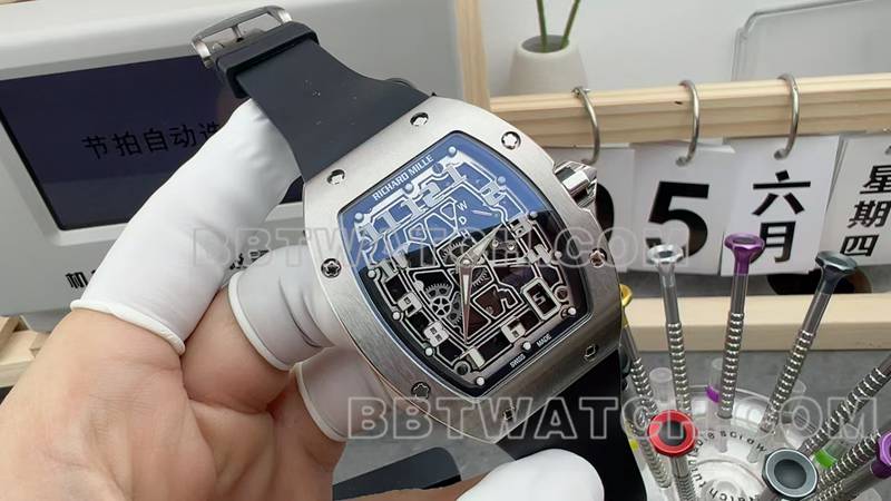 Richard Mille Super Clone Skeleton Disc Mechanical Rubber Model RM 67-01 Front view