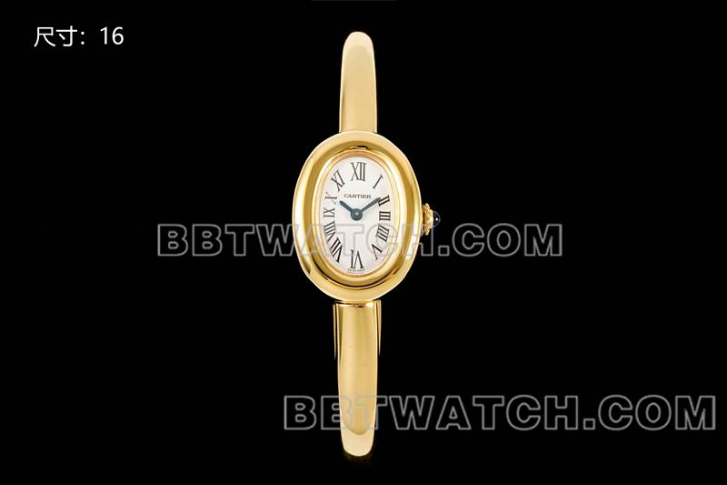 卡地亚最佳复刻手表BLS厂浴缸16尺寸石英手镯表正面实拍图