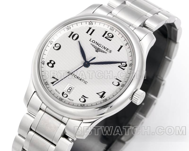 Longines 1:1 réplique montres XC chef-d'œuvre d'usine argent disque blanc L888 mouvement mécanique ceinture en acier modèles avant photo réelle