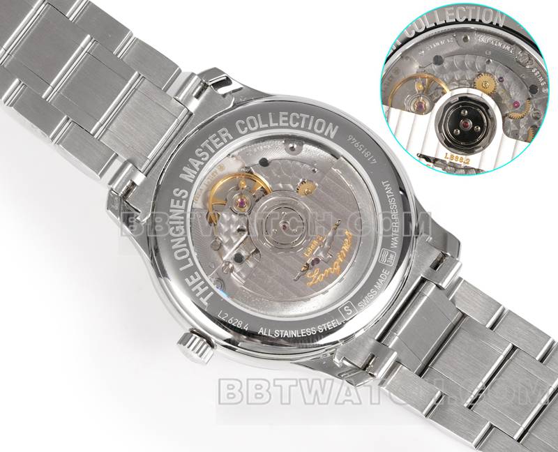 Longines 1:1 réplique montres XC factory masterpiece argent disque blanc L888 mouvement mécanique ceinture acier modèles dos photo actuelle