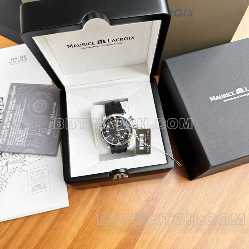 艾美最优复刻手表原单奔涛S黑盘42mm机械黑色橡胶款正面实拍图