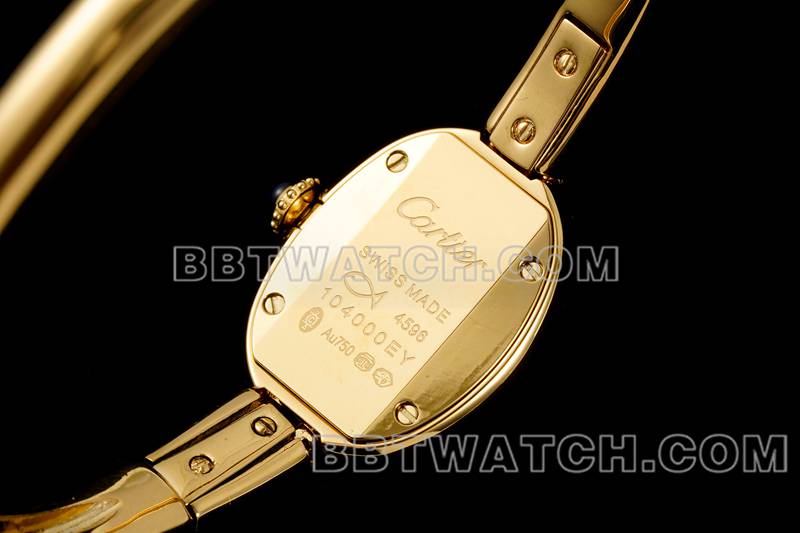 卡地亚最佳复刻手表BLS厂浴缸16尺寸石英手镯表背面实拍图
