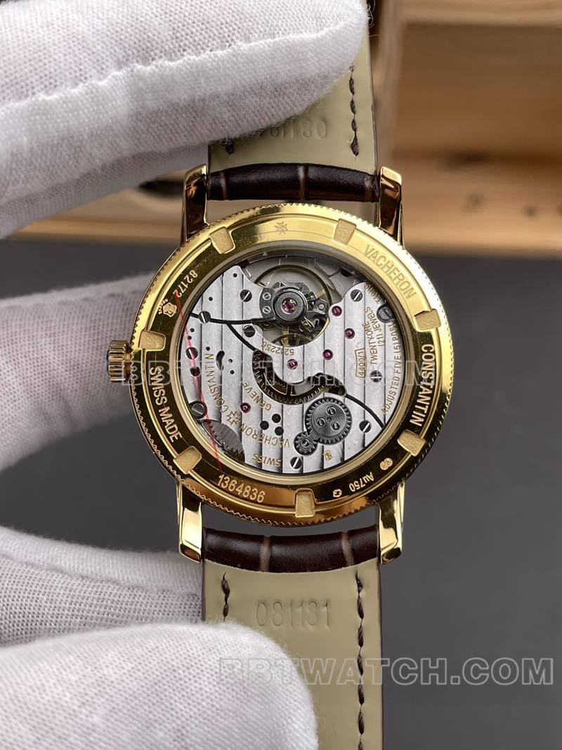 江诗丹顿顶级复刻手表XR厂传袭白盘2824机械机芯皮带款82172背面实拍图