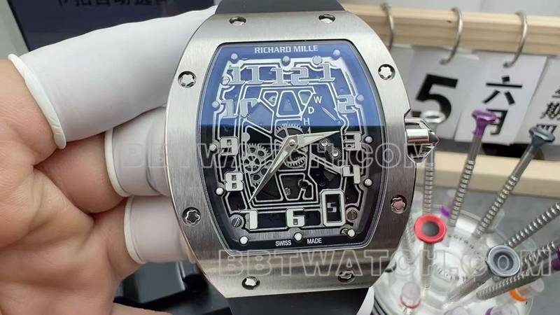 Richard Mille Super Clone Skeleton Disc Mechanical Rubber Model RM 67-01 Front view