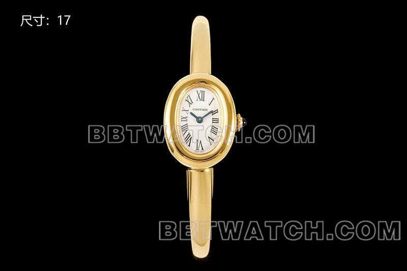 卡地亚顶级复刻手表BLS厂浴缸17尺寸石英手镯表正面实拍图