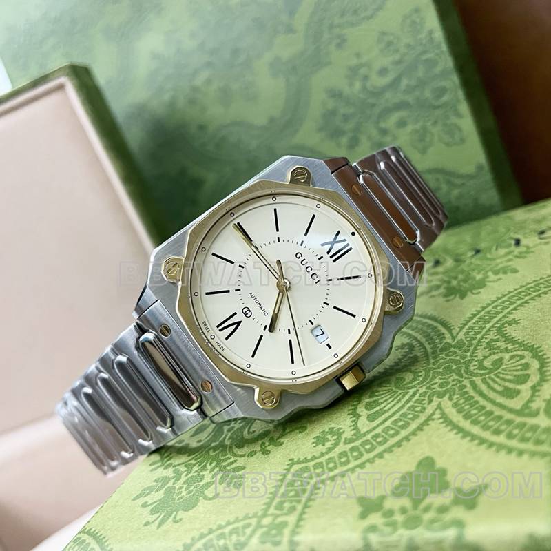 古驰最优复刻手表米盘36mm机械钢带款正面实拍图