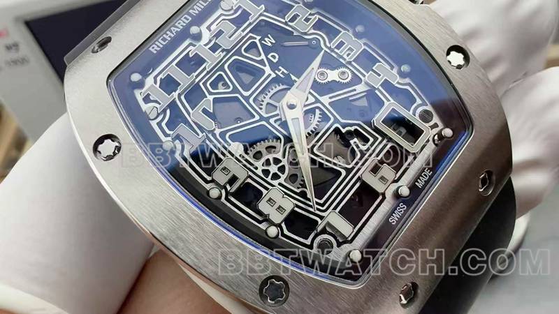 Richard Mille Super Clone Skeleton Disc Mechanical Rubber Model RM 67-01 Front view