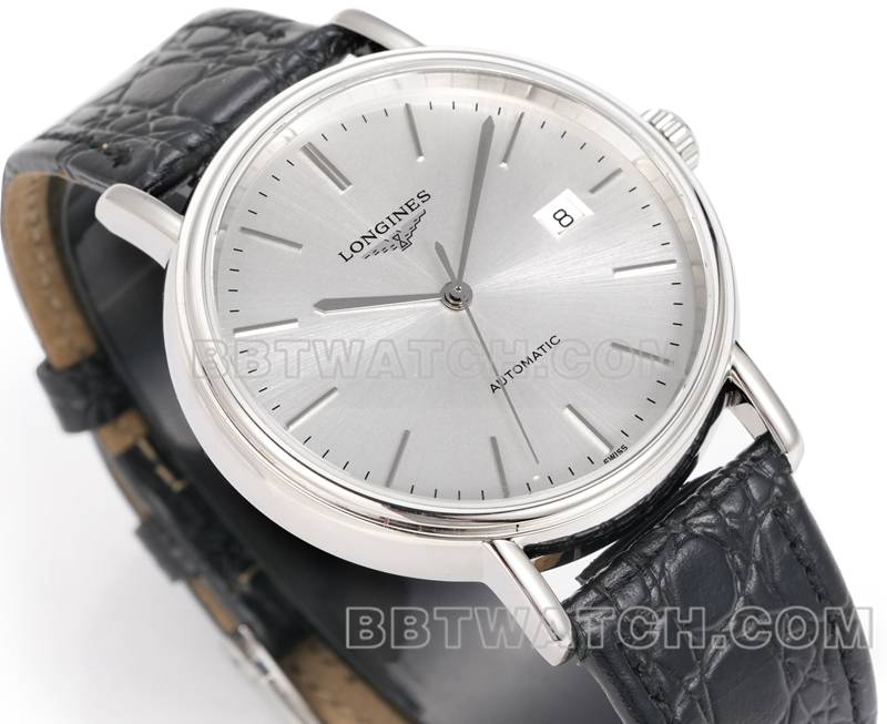 浪琴最佳复刻手表XC厂优雅40mm银盘L888机械机芯皮带款正面实拍图