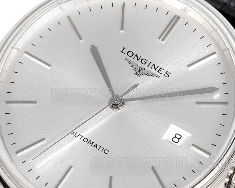 浪琴最佳复刻手表XC厂优雅40mm银盘L888机械机芯皮带款正面实拍图