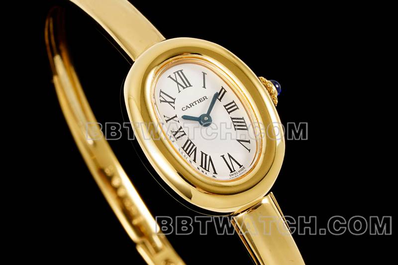 卡地亚顶级复刻手表BLS厂浴缸17尺寸石英手镯表正面实拍图