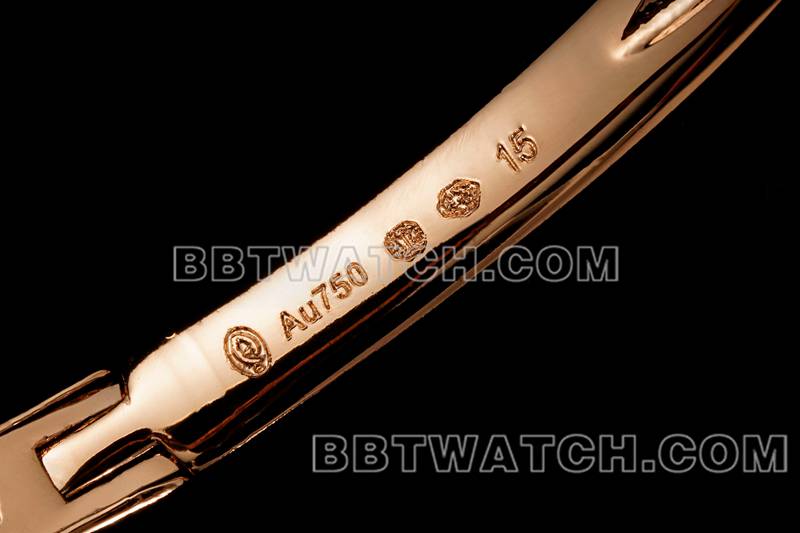 卡地亚最优复刻手表BLS厂浴缸15尺寸石英玫瑰金手镯表表带实拍图