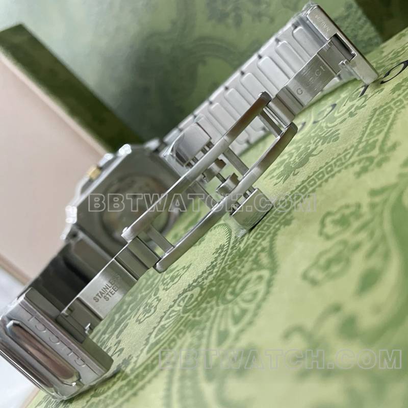 古驰最优复刻手表米盘36mm机械钢带款表扣实拍图