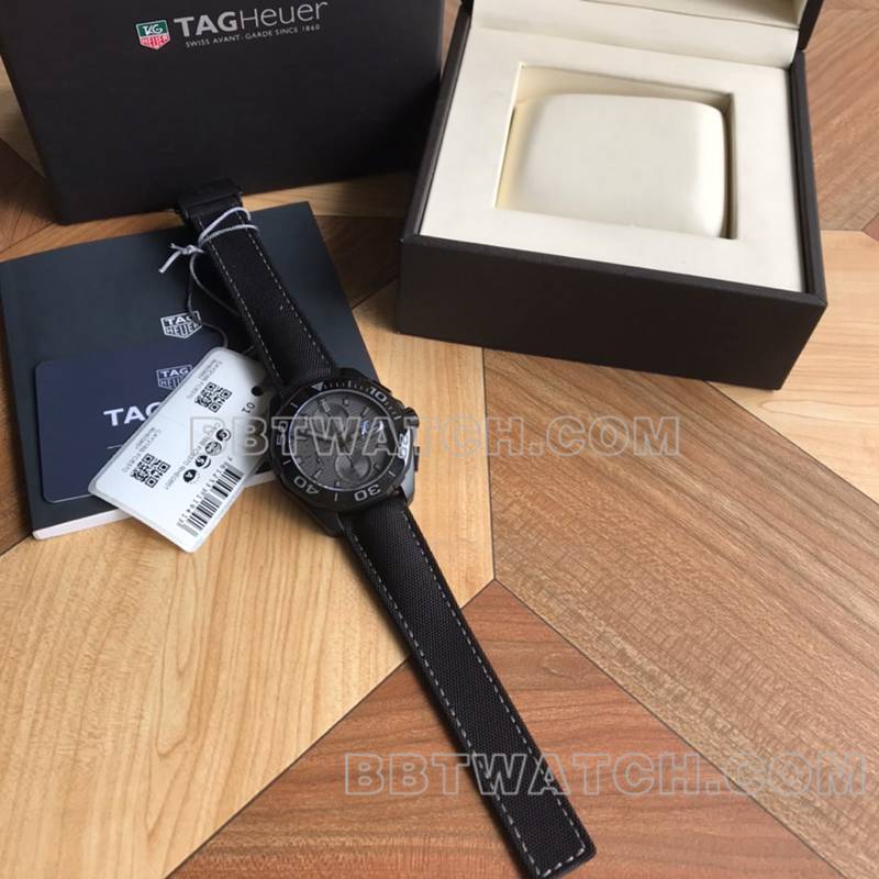 泰格豪雅最佳复刻手表竞潜灰盘43mm计时7750机械皮带款正面实拍图