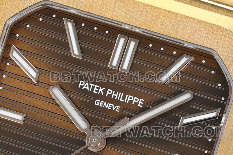 百达翡丽顶级复刻手表PPF厂45MM棕盘机械玫瑰金钢带款5821正面实拍图