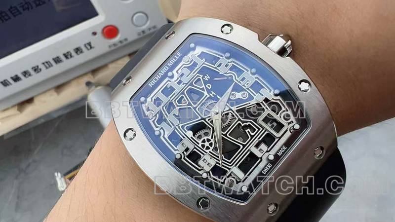 Richard Mille Super Clone Skeleton Disc Mechanical Rubber Model RM 67-01 Front view