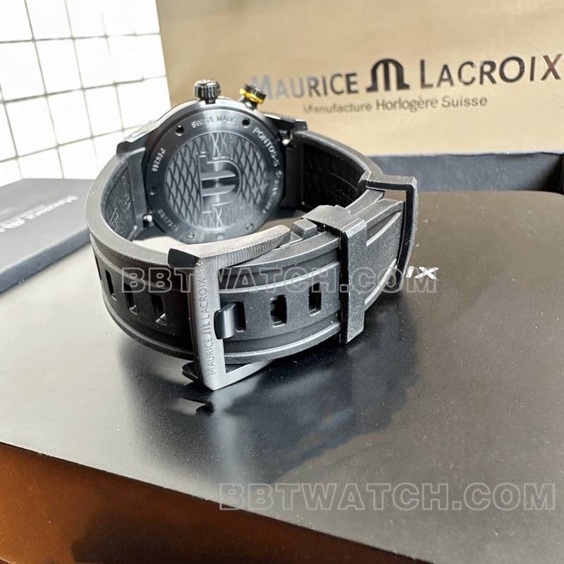 艾美最佳复刻手表原单奔涛S黑盘42mm机械黑色橡胶款表带实拍图