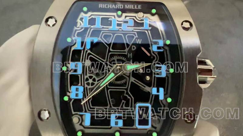 Richard Mille Super Clone Watch Skeleton Disk Mechanical Rubber Model RM 67-01 Luminous Actual Photos