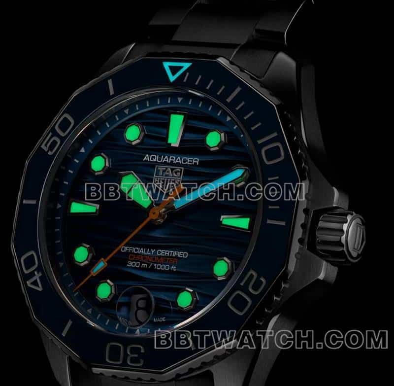 泰格豪雅1:1复刻手表原单竞潜蓝盘钢带款夜光实拍图