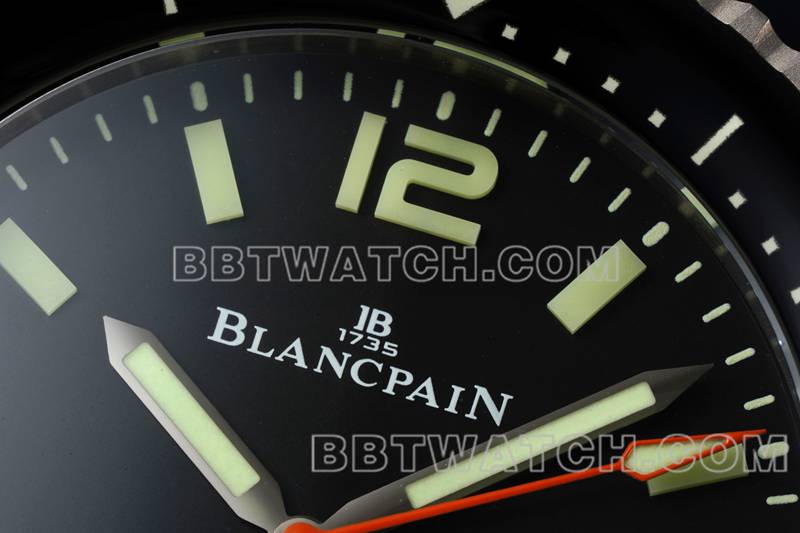 宝珀1:1复刻手表五十噚黑盘钛金属机械黑色橡胶款正面实拍图