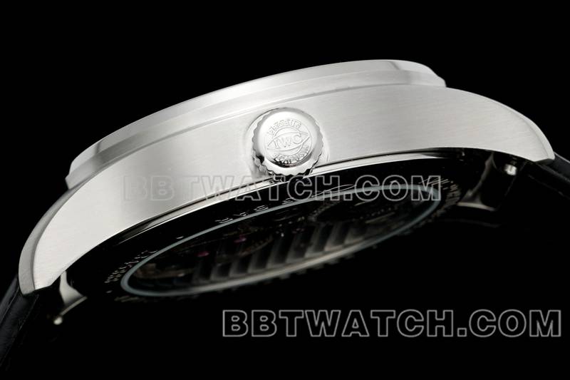 Die beste Replik Uhren RMS Fabrik Portugal weiße Scheibe Gold Hand Tourbillon mechanische Gürtel Modelle Seite echtes Bild