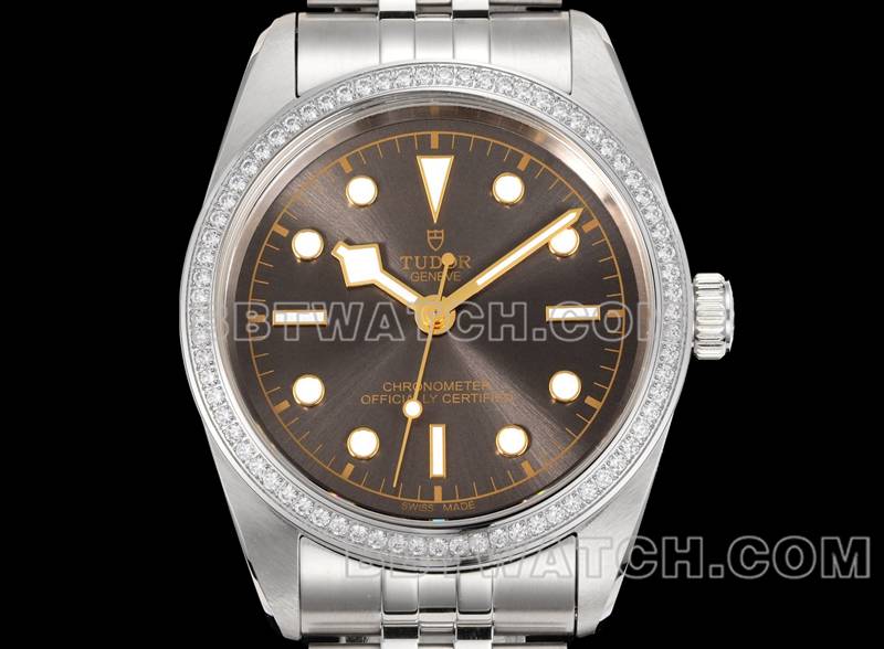 Tudor Beste Replik Uhren V9 Fabrik Biwan Braun Disc 41mm Swarovski Diamant Ring Mechanische Stahlband Modelle Vorderseite Tatsächliches Bild