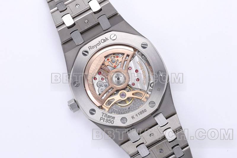 爱彼1:1复刻手表ZF厂皇家橡树烟熏酒红盘机械钢带款16202背面实拍图