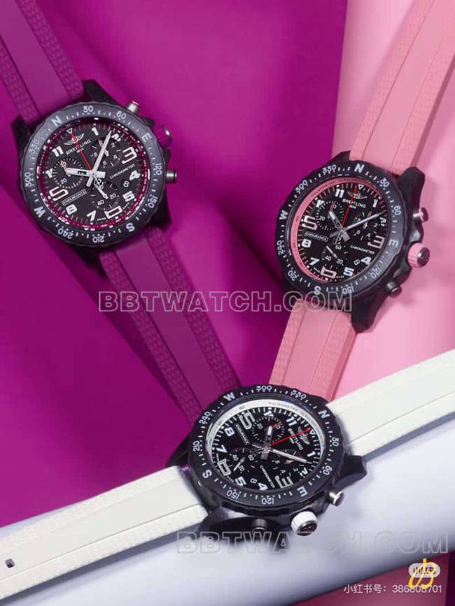 最佳复刻手表百年灵原单专业黑盘38mm石英白色橡胶款正面实拍图