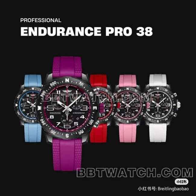 Top réplique montres Breitling original single professional black disc 38mm quartz blue rubber models front real picture