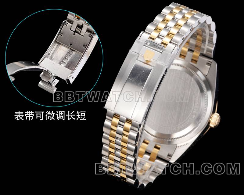 帝舵顶级复刻手表V9厂碧湾41mm施华洛钻石圈机械间金钢带款表带实拍图