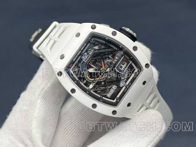 最优复刻手表理查德米勒RM30-01白陶瓷正面实拍图