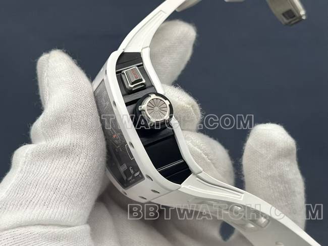 最优复刻手表理查德米勒RM30-01白陶瓷侧面实拍图