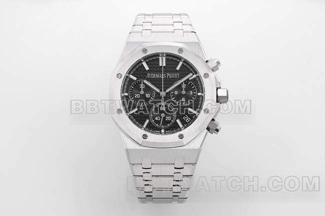 最优复刻手表ZF厂皇家橡树爱彼黑盘机械26240正面实拍图