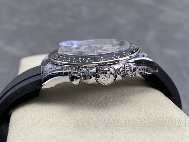 顶级复刻手表UFO厂迪通拿劳力士陨石盘4131机械侧面实拍图