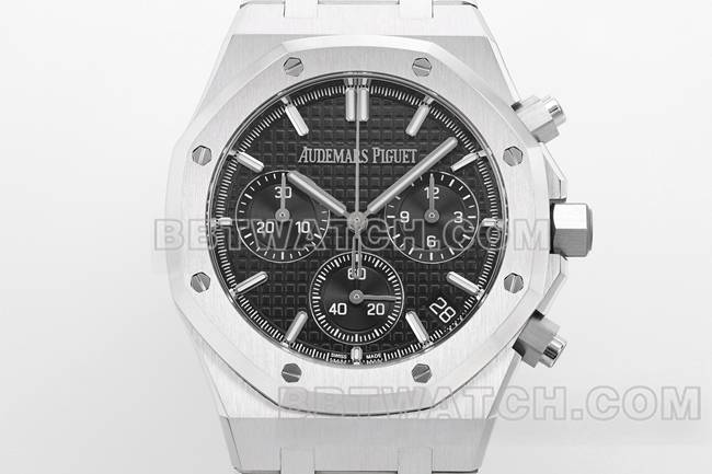 最优复刻手表ZF厂皇家橡树爱彼黑盘机械26240正面实拍图