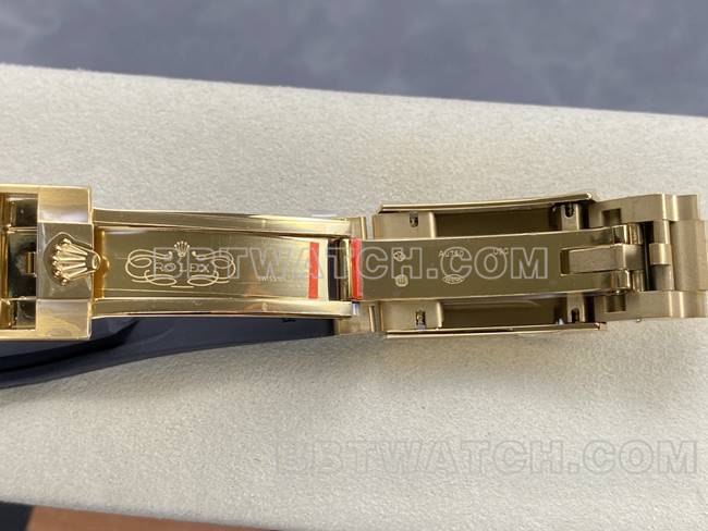 1:1复刻手表迪通拿UFO厂劳力士黄金壳陨石盘4131机械表扣实拍图