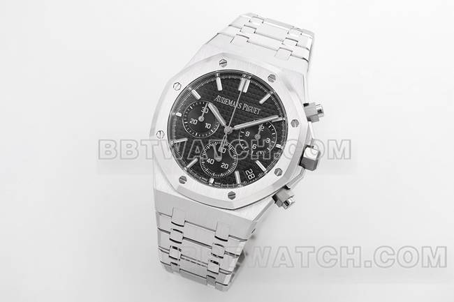 最优复刻手表ZF厂皇家橡树爱彼黑盘机械26240正面实拍图