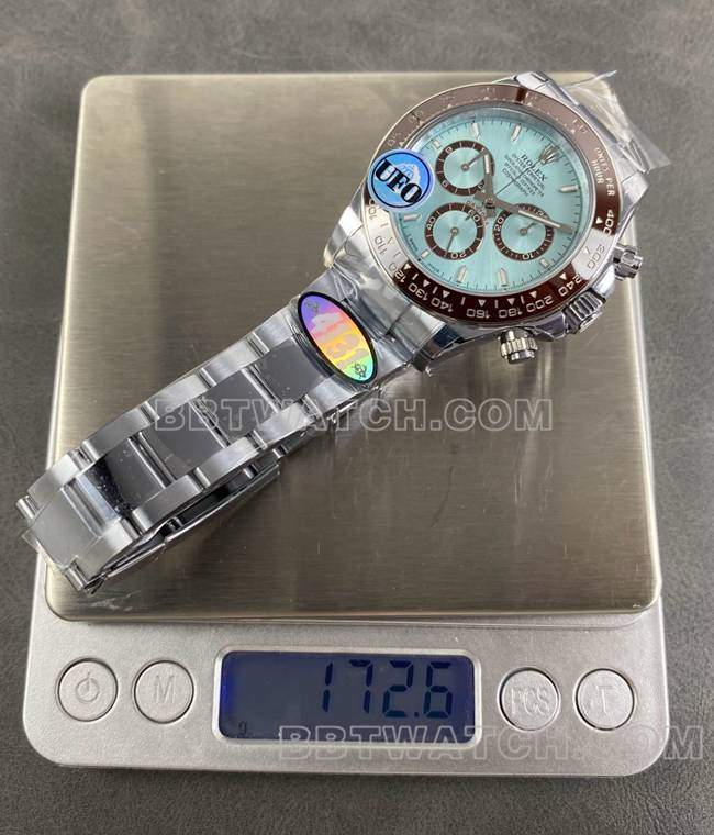 最优复刻手表UFO厂迪通拿劳力士冰蓝迪4131机械重量实拍图