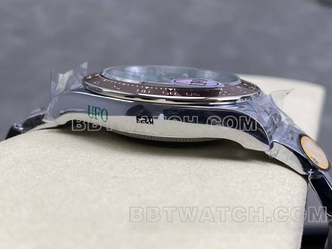 1:1复刻手表UFO厂迪通拿劳力士冰蓝迪方钻4131机械侧面实拍图