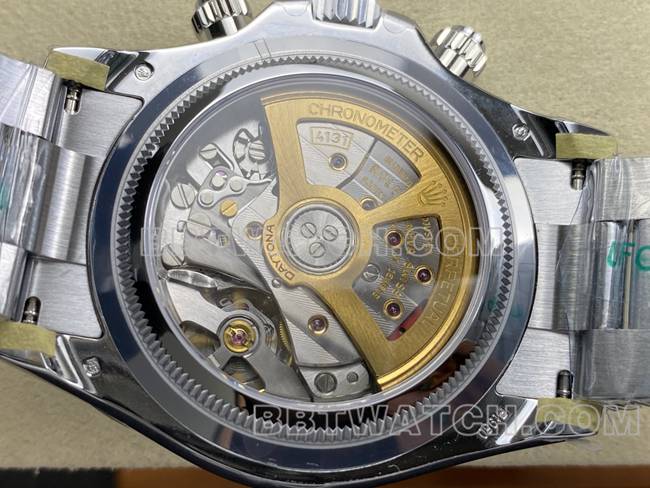 1:1复刻手表UFO厂迪通拿劳力士冰蓝迪方钻4131机械背面实拍图