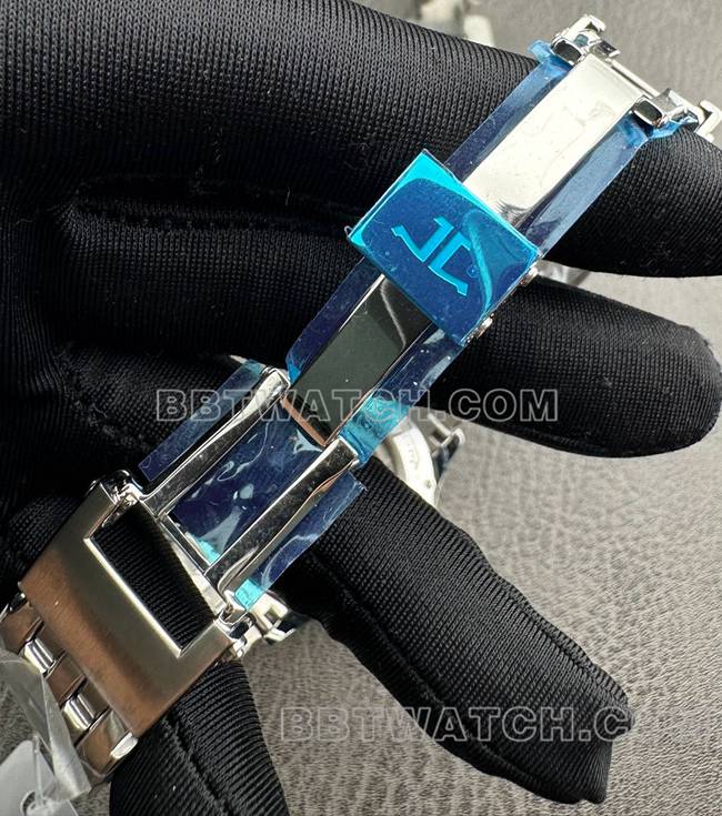 超级克隆手表积家9F厂大师黑盘机械1428421表扣实拍图