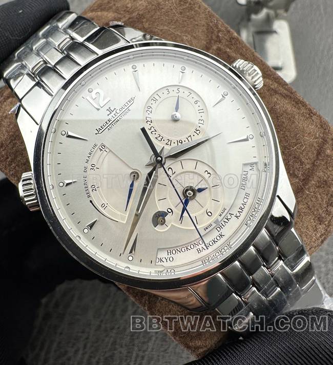 最佳复刻手表积家9F厂大师银盘机械1428421正面实拍图