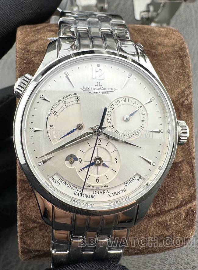 最佳复刻手表积家9F厂大师银盘机械1428421正面实拍图