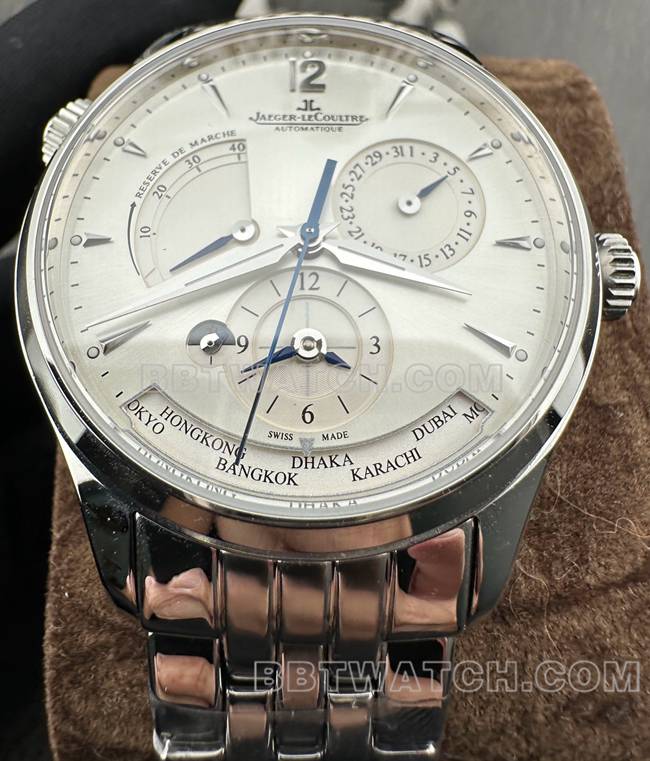 最佳复刻手表积家9F厂大师银盘机械1428421正面实拍图