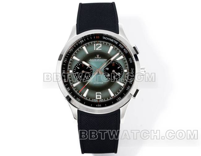 顶级复刻手表积家北宸灰盘机械黑色橡胶款正面实拍图