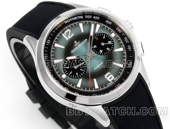 顶级复刻手表积家北宸灰盘机械黑色橡胶款正面实拍图