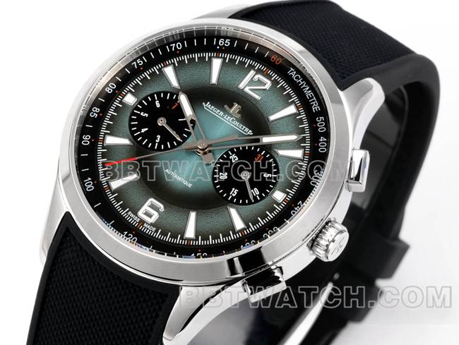 顶级复刻手表积家北宸灰盘机械黑色橡胶款正面实拍图