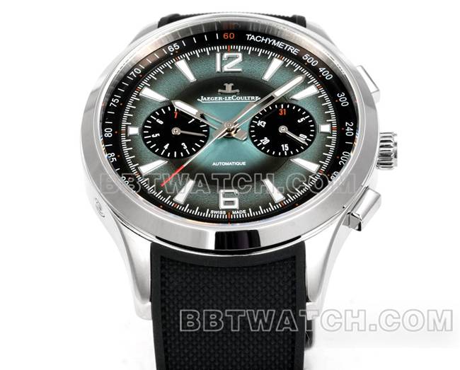 顶级复刻手表积家北宸灰盘机械黑色橡胶款正面实拍图