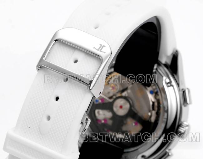 最优复刻手表积家北宸黑盘机械白色橡胶款表带实拍图